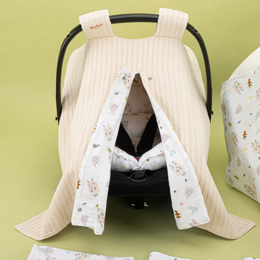 9 Piece - Newborn Sets - Double Sided - Winter - Sütlü Kahve Örgü - Minik Koyunlar