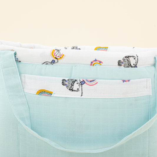 Baby Care Bag - Su Yeşili Muslin - Balerin