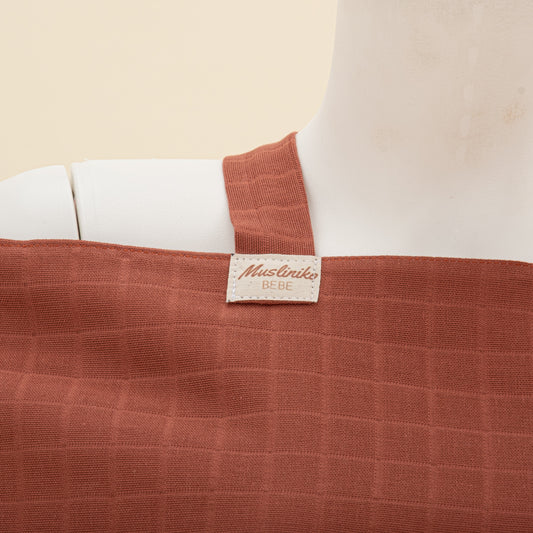 Breastfeeding Bib - Koyu Kiremit Müslin