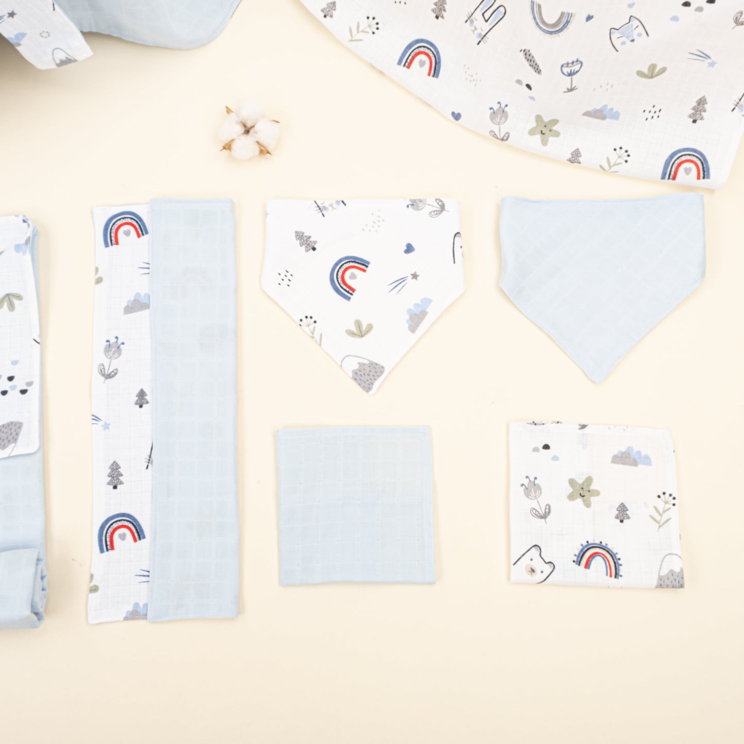 9 Piece - Newborn Sets - Double Sided - Seasonal - Mavi Muslin - Mavi Kedi