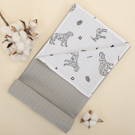 Double Side Muslin Cover - Açık Gri Müslin - Kaplan