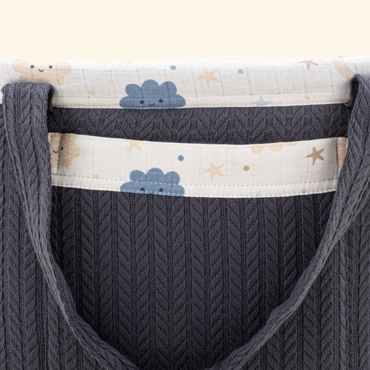 Baby Care Bag - Lacivert Örgü - Mavi Bulut