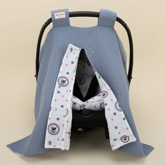 9 Piece - Newborn Sets - Double Sided - Winter - İndigo Petek - Mavi Gemili