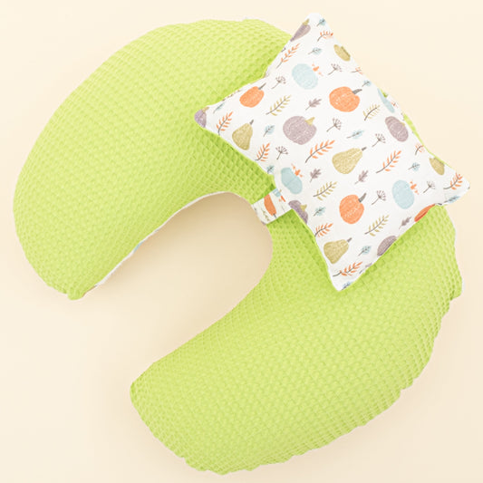 Double Sided Breastfeeding Pillow - Fıstık Yeşili Petek - Yeşil Balkabağı