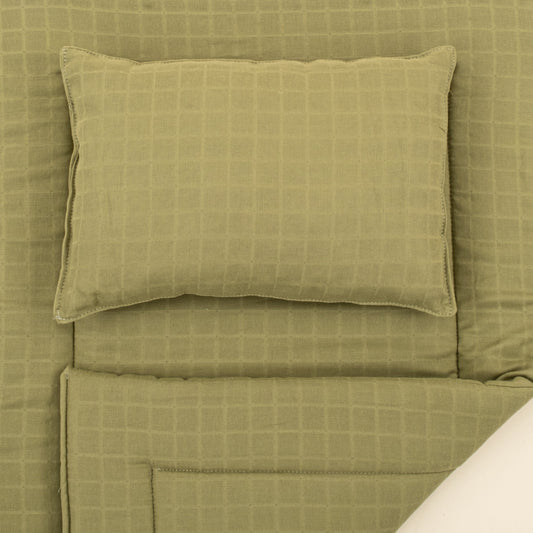 Double Sided Changing Pad and Pillow - Koyu Fıstık Yeşili Muslin