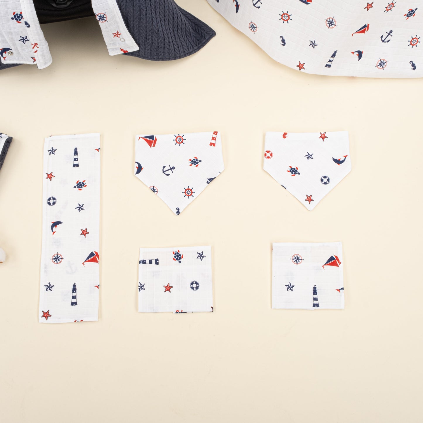 11 Piece - Newborn Sets - Double Sided - Winter - Lacivert Örgü - Bahriyeli