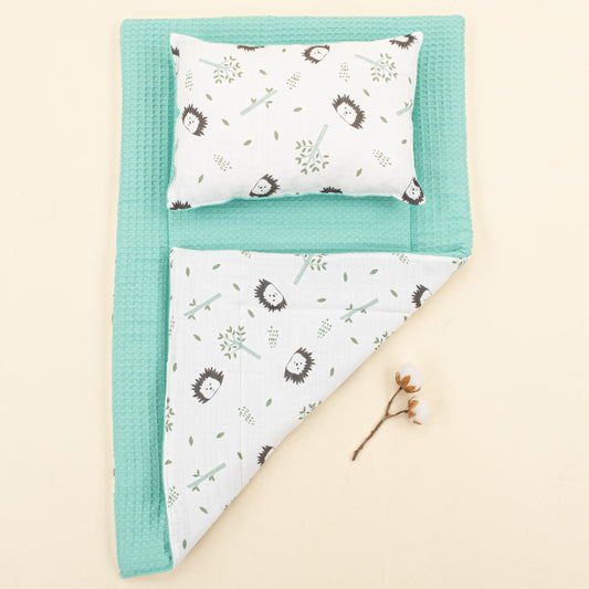 Double Sided Changing Pad and Pillow - Nil YeÅŸili Petek - Kirpi