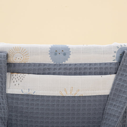 Baby Care Bag - Açık İndigo Petek - Mavi Güneş