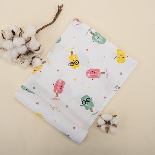 3 Piece Muslin Cover Set - Dondurma / Sarı Gemi / Salyangoz