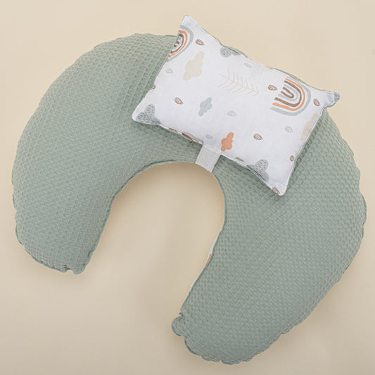 Double Sided Breastfeeding Pillow - Yeşil Petek - Yeşil Gökkuşağı