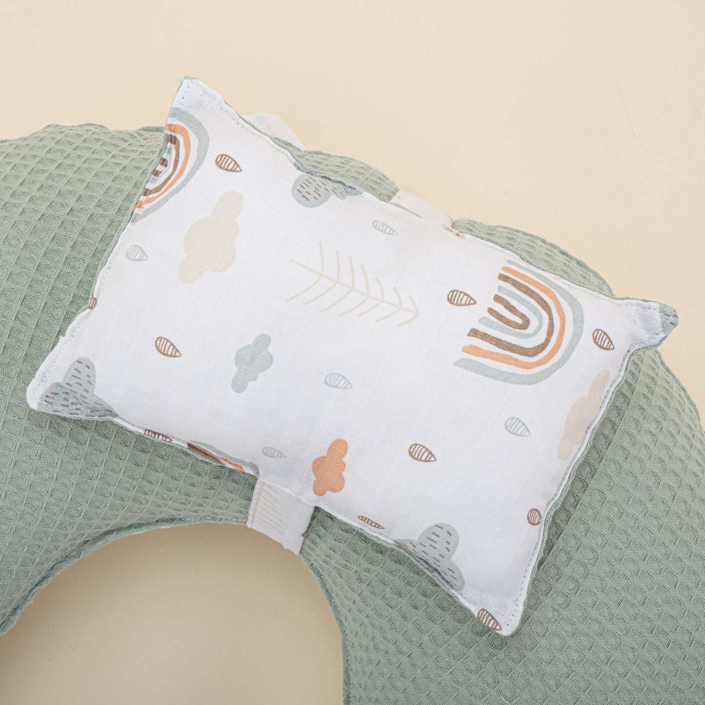 Double Sided Breastfeeding Pillow - Yeşil Petek - Yeşil Gökkuşağı