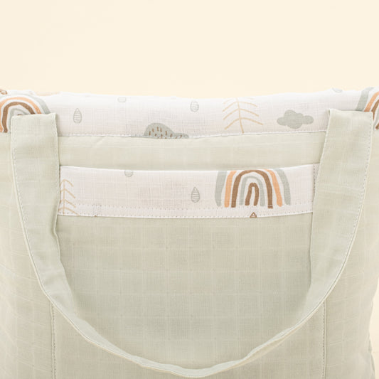 Baby Care Bag - Açık Yeşil Muslin - Yeşil Gökkuşağı