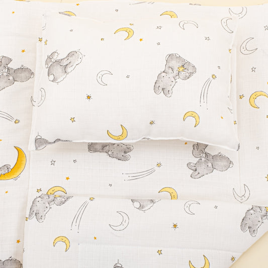 Double Sided Changing Pad and Pillow - Gri Tavşan