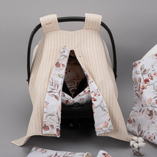 9 Piece - Newborn Sets - Double Sided - Winter - Sütlü Kahve Örgü - Sonbahar Yaprakları