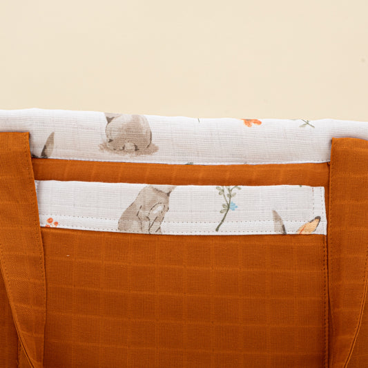 Baby Care Bag - Kiremit Muslin - Kahverengi Tavşan