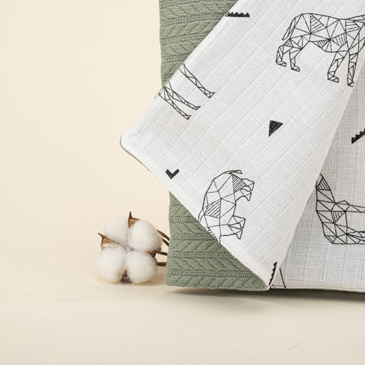 Double Sided Pique Blanket - Koyu Yeşil Örgü - Kaplan