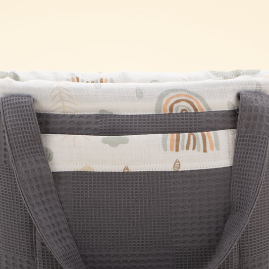 Baby Care Bag - Antrasit Waffle - Yeşil Gökkuşağı
