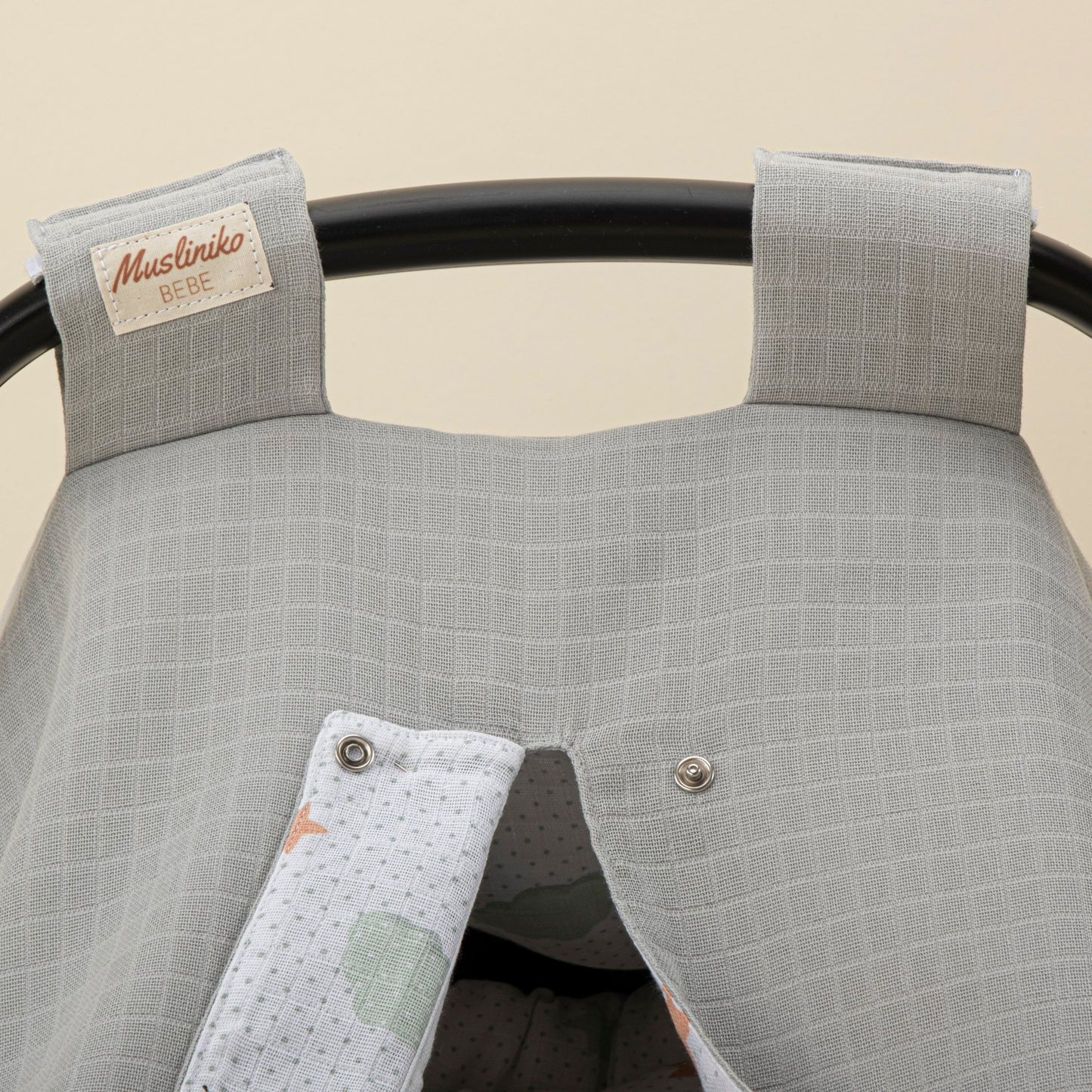 Stroller Set Cover - Double Side - Gray Muslin - Birds