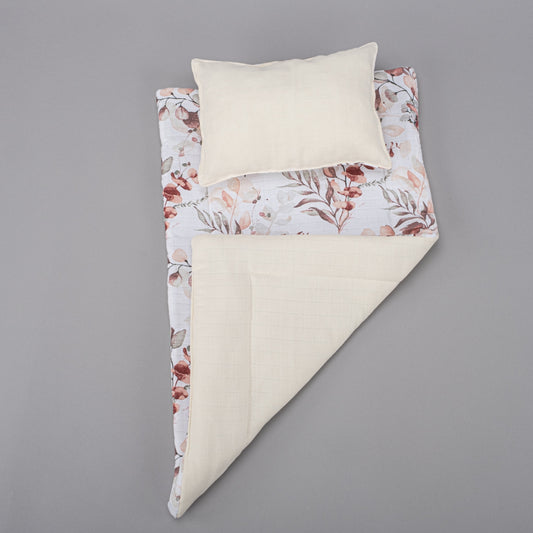 Double Side Changing Pad - Cream Muslin - Autumn Leaves