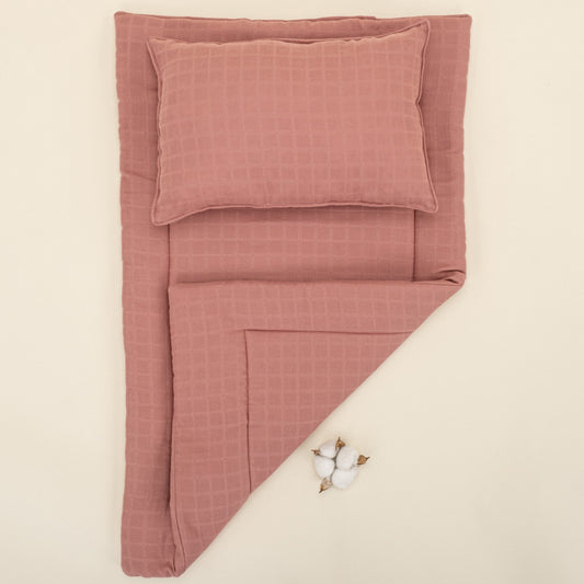 Double Sided Changing Pad and Pillow - Gül Kurusu Müslin
