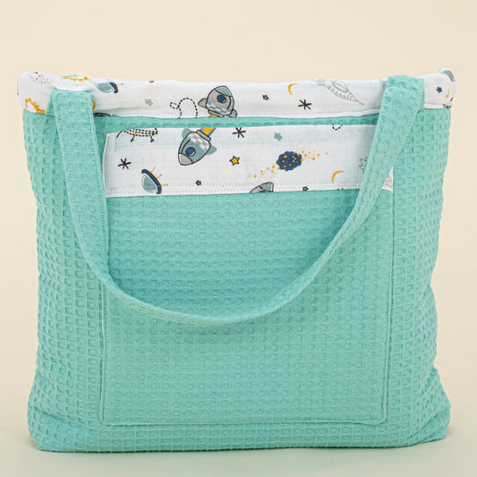 Baby Care Bag - Nil Yeşili Petek - Uzay