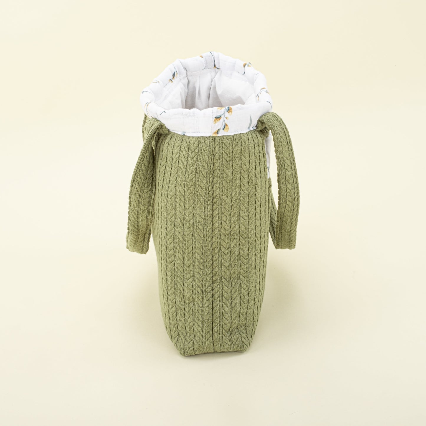 Baby Care Bag - Açık Yeşil Örgü - Yapraklar