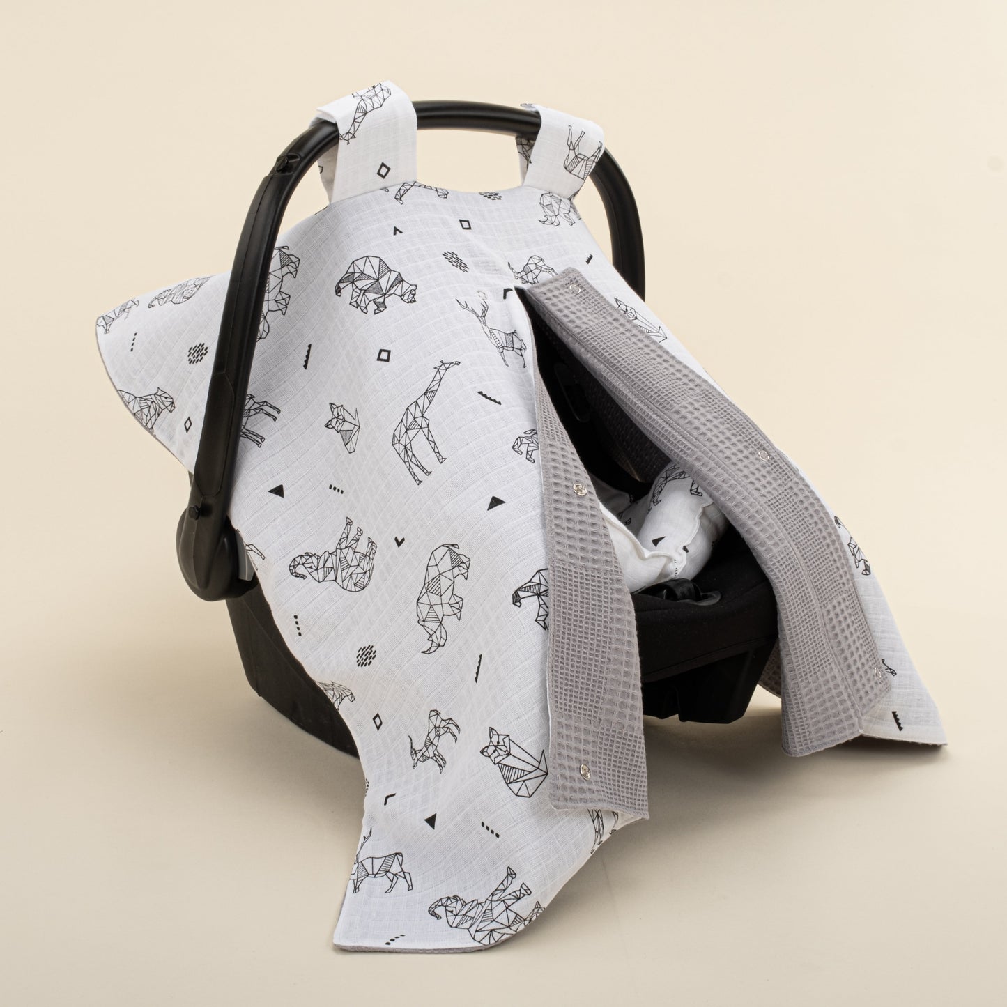 Stroller Cover Set - Double Side - Gri Waffle - Kaplan
