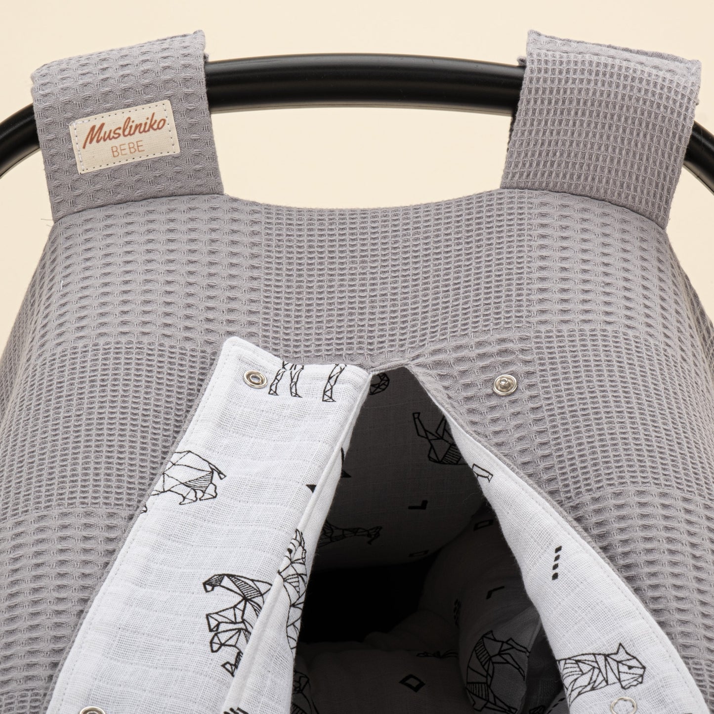 Stroller Cover Set - Double Side - Gri Waffle - Kaplan