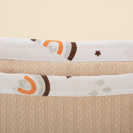 Baby Care Bag - Sütlü Kahve Örgü - Turuncu Gökkuşağı