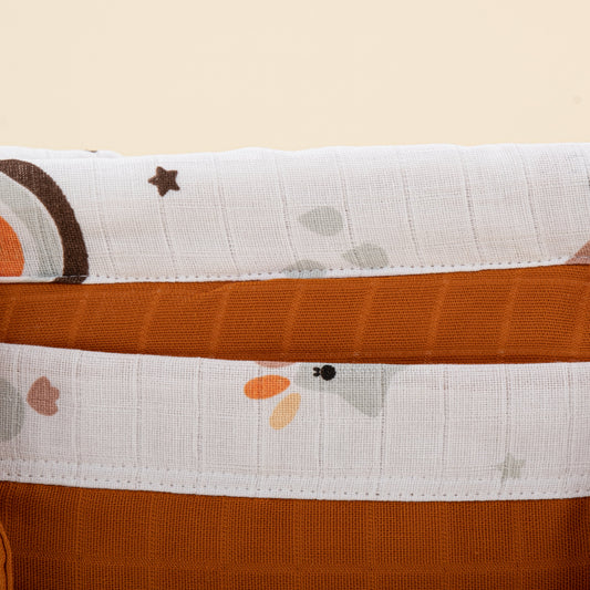Baby Care Bag - Kiremit Müslin - Turuncu Gökkuşağı