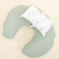 Double Sided Breastfeeding Pillow - Mint Örgü - Yapraklar