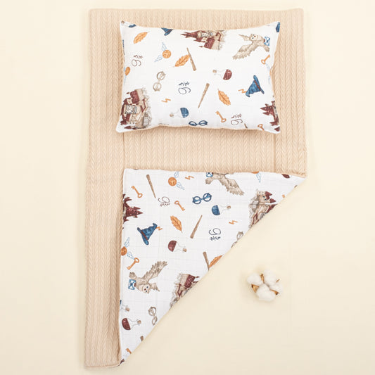 Double Sided Changing Pad and Pillow - Sütlü Kahve Örgü - Harry