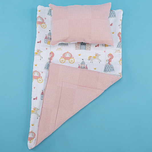 Double Sided Changing Pad and Pillow - Gül Kurusu Waffle - Sindirella