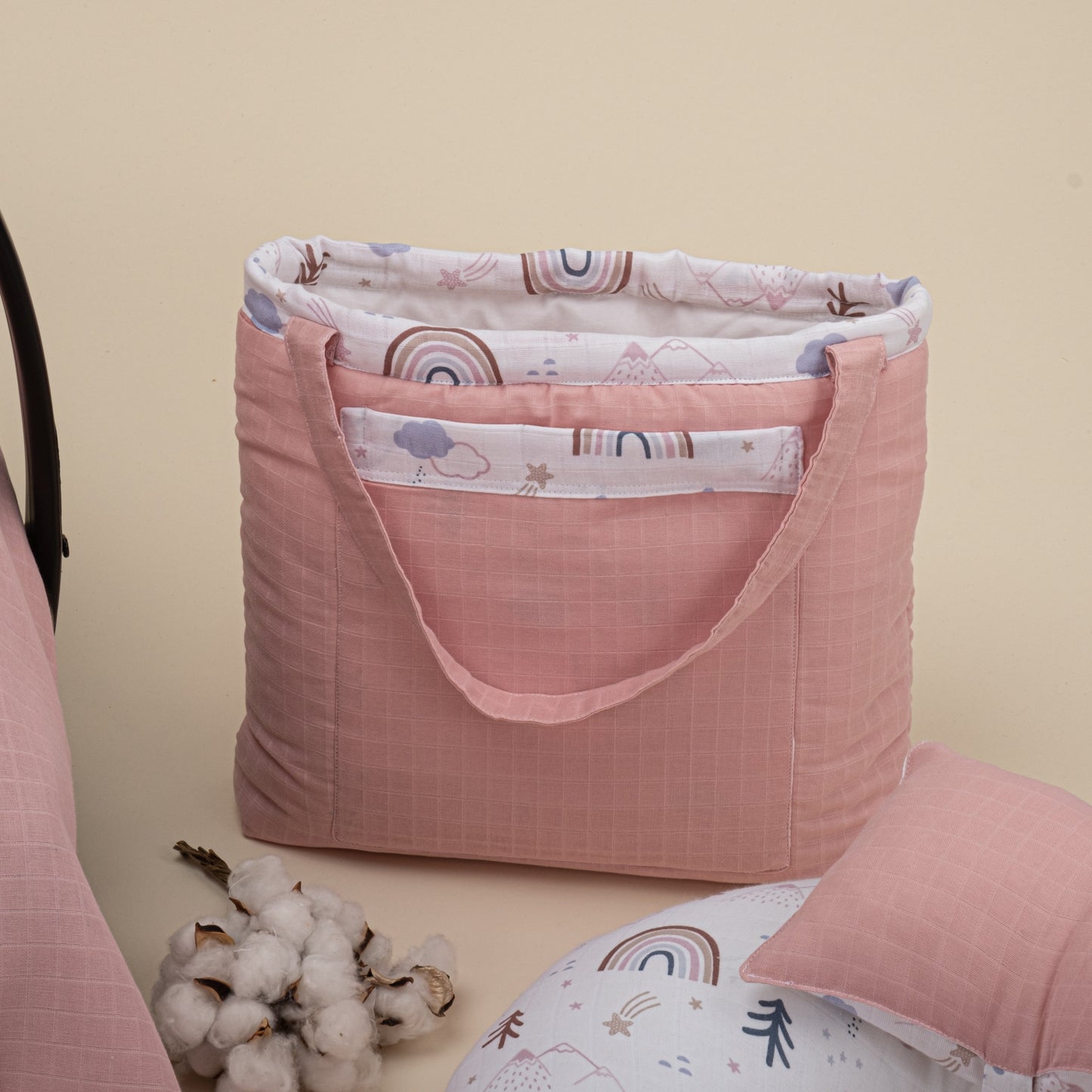 18 Piece Full Set - Double Sided - Pudra Muslin - Pastel Gökkuşağı