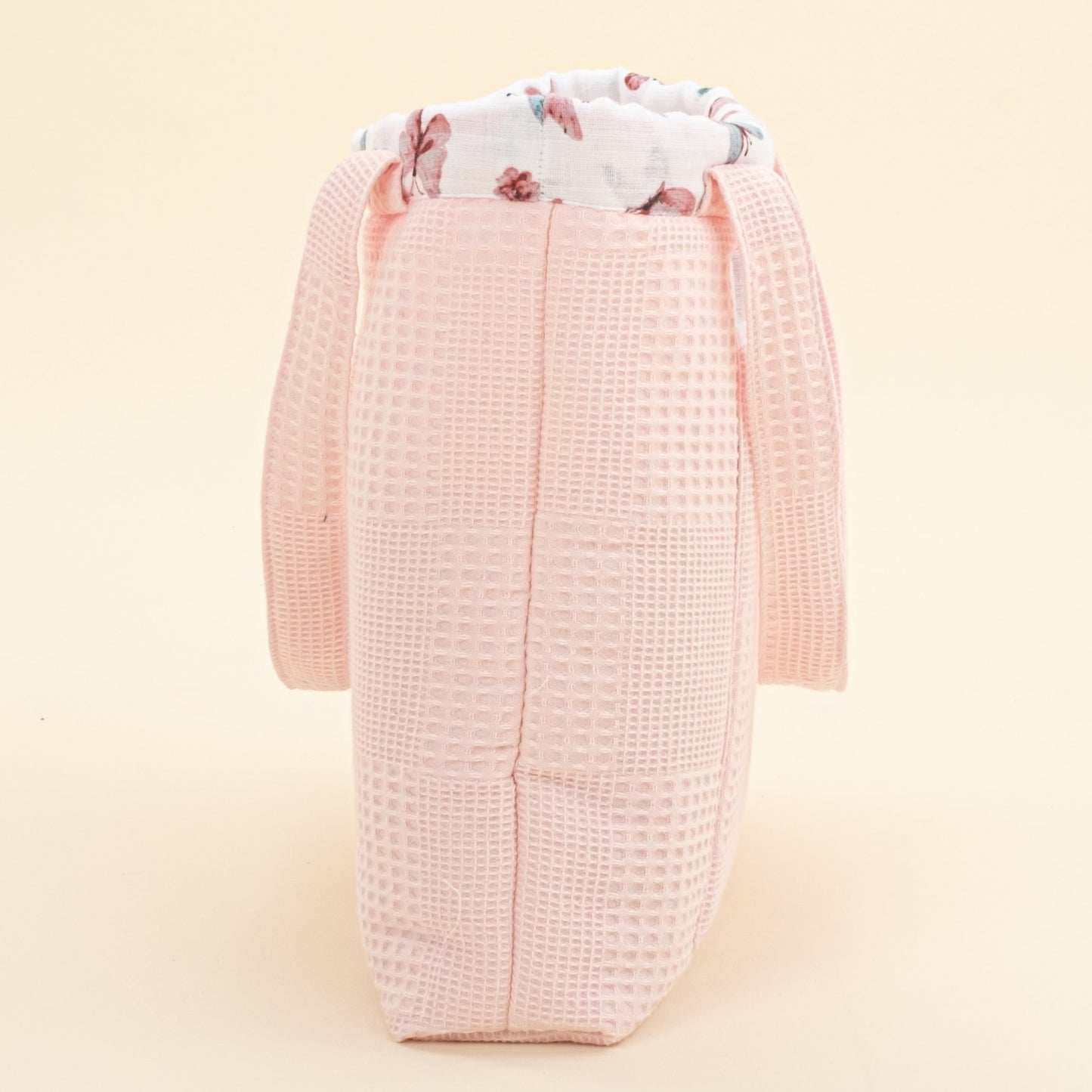 Baby Care Bag - Pembe Waffle - Kelebekler