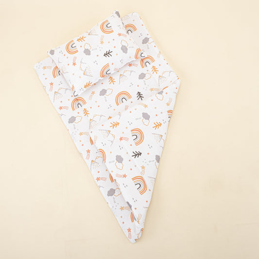 Double Sided Changing Pad and Pillow - Turuncu Kuyruklu Yıldız
