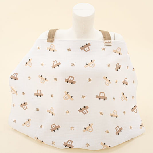 Breastfeeding Bib - Kahverengi Arabalar