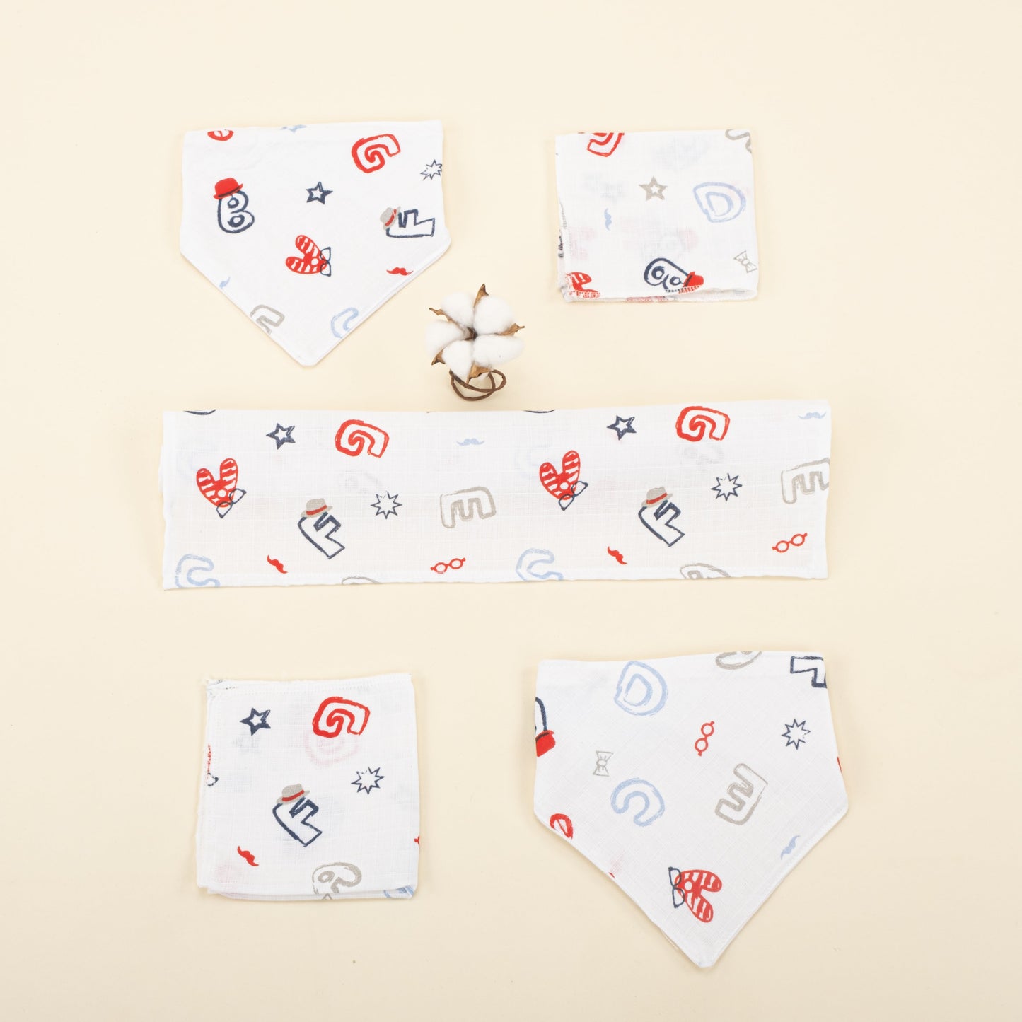 9 Piece - Newborn Sets - Double Sided - Winter - Bebe Mavi Petek - Harfli