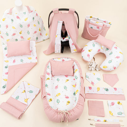 18 Piece Full Set - Double Sided - Pudra Muslin - Dondurma