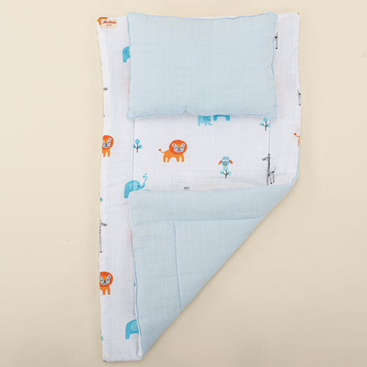 Double Sided Changing Pad and Pillow - Bebe Mavi Muslin - Fil