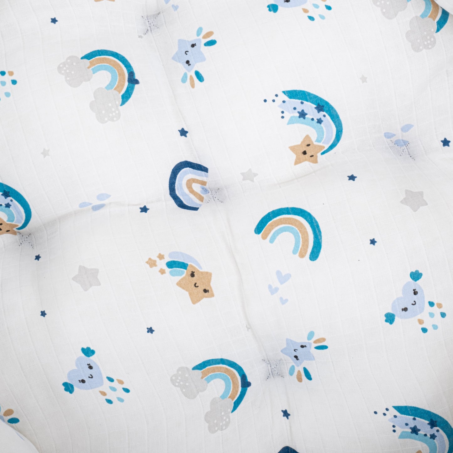 Round Babynest - Çift Taraflı - İndigo Petek - Mavi Gökkuşağı