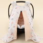 Stroller Cover Set - Double Side - Somon Örgü - Yeşil Çiçekler