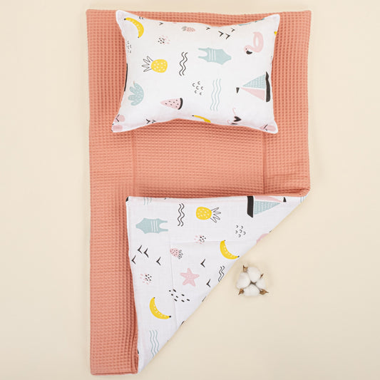 Double Sided Changing Pad and Pillow - Somon Petek - Plaj