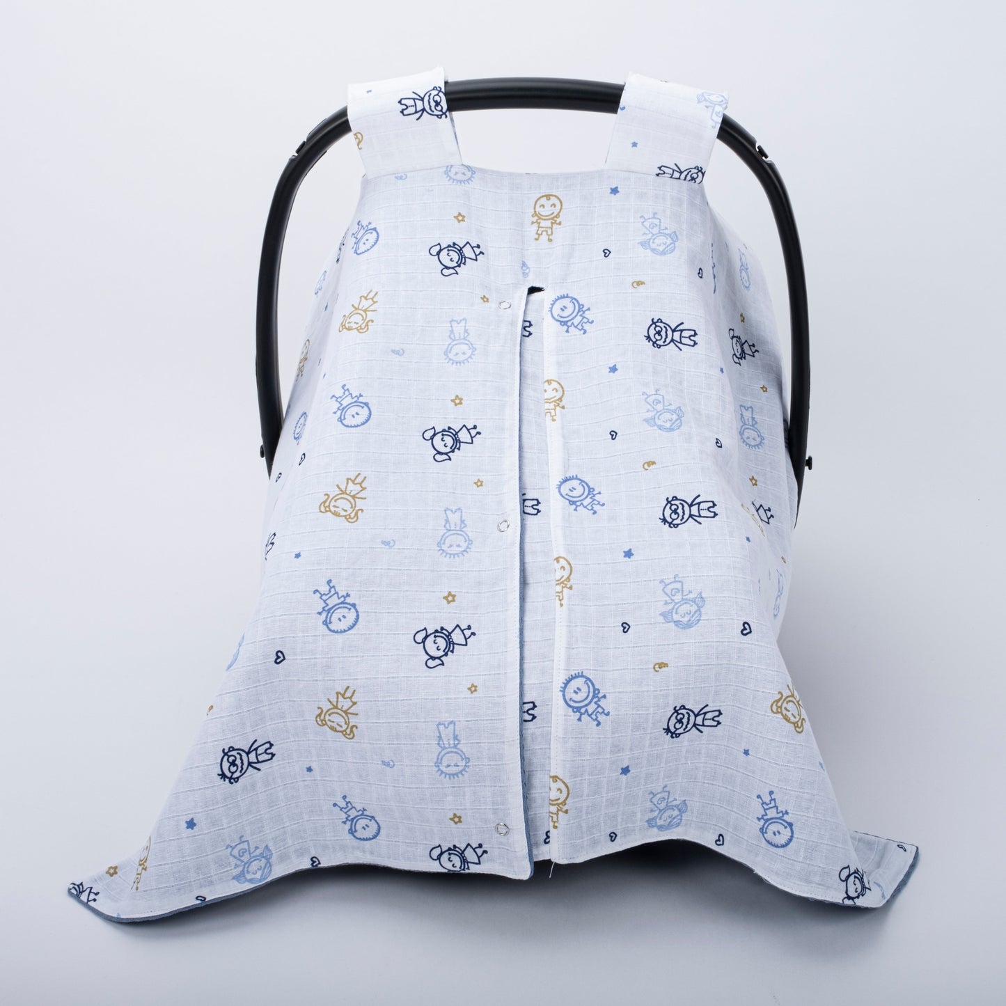 Stroller Cover Set - Double Side - Blue Honeycomb - Blue Stick Babies