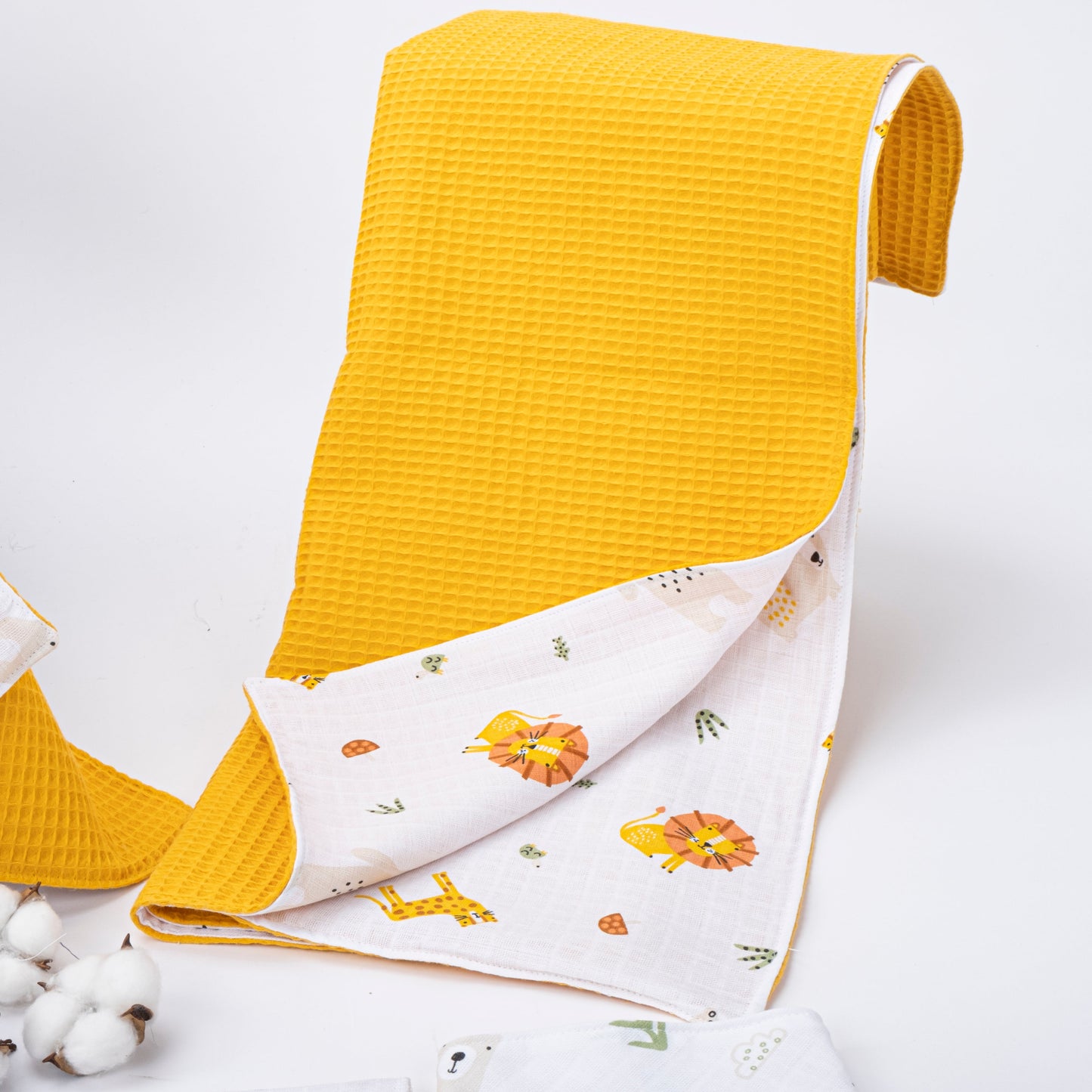 9 Piece - Newborn Sets - Winter - Mustard Honeycomb - Lion