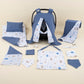 10 Pieces - Newborn Sets - Seasonal Collection - Indigo Muslin Blue Cloud