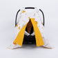 Stroller Cover Set - Double Side - Mustard Honeycomb - Lion