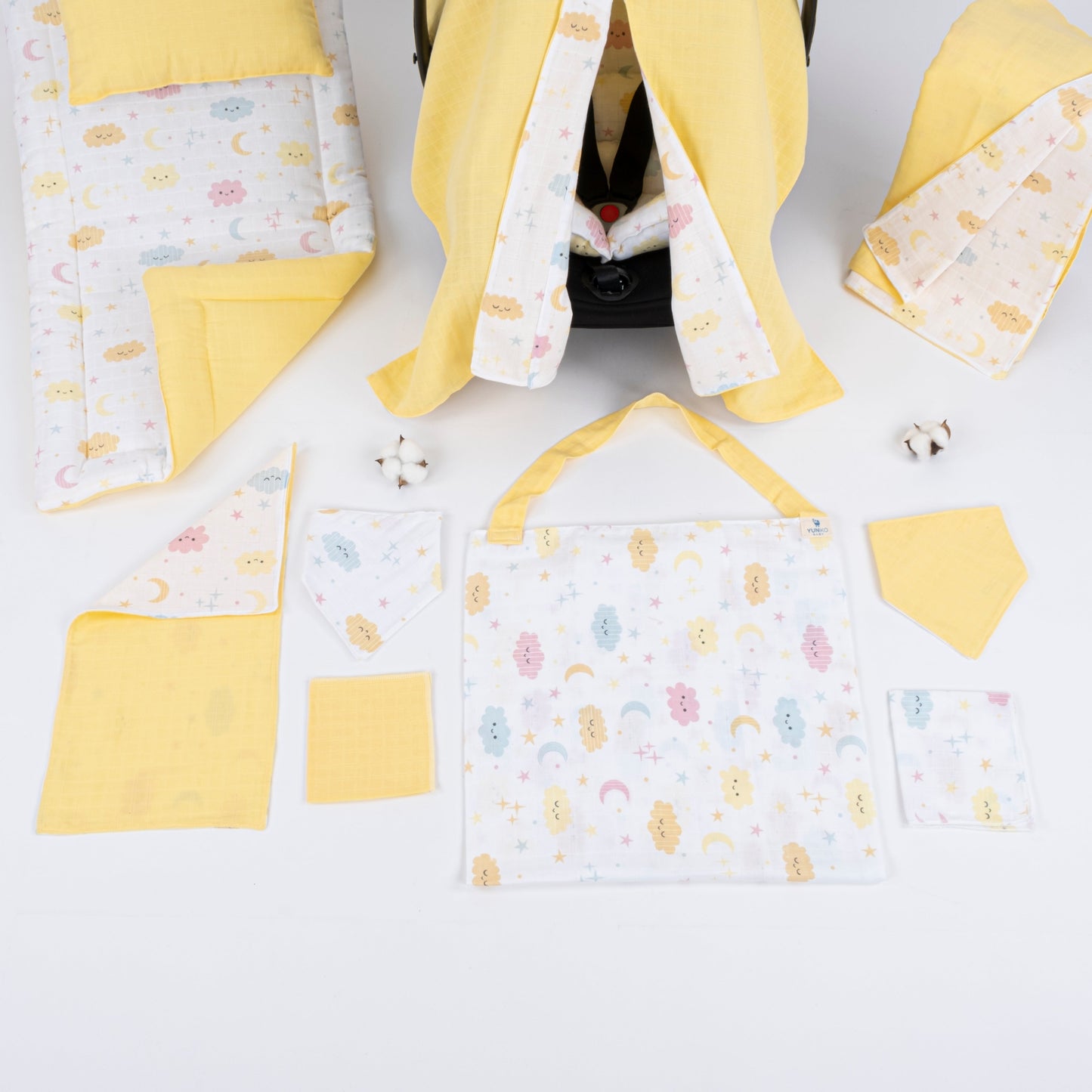 10 Pieces - Newborn Sets - Seasonal Collection - Yellow Muslin - Yellow Cloud