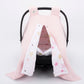 Stroller Cover Set - Double Side - Pink Waffles - Pink Stars