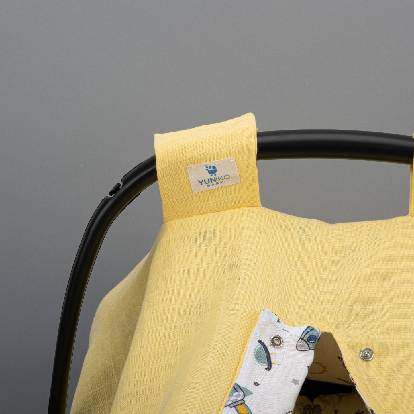 Stroller Cover Set - Double Side - Yellow Muslin - Space